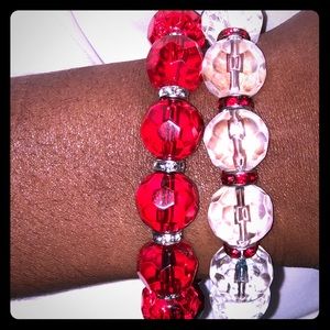 Red/white beaded bracelet